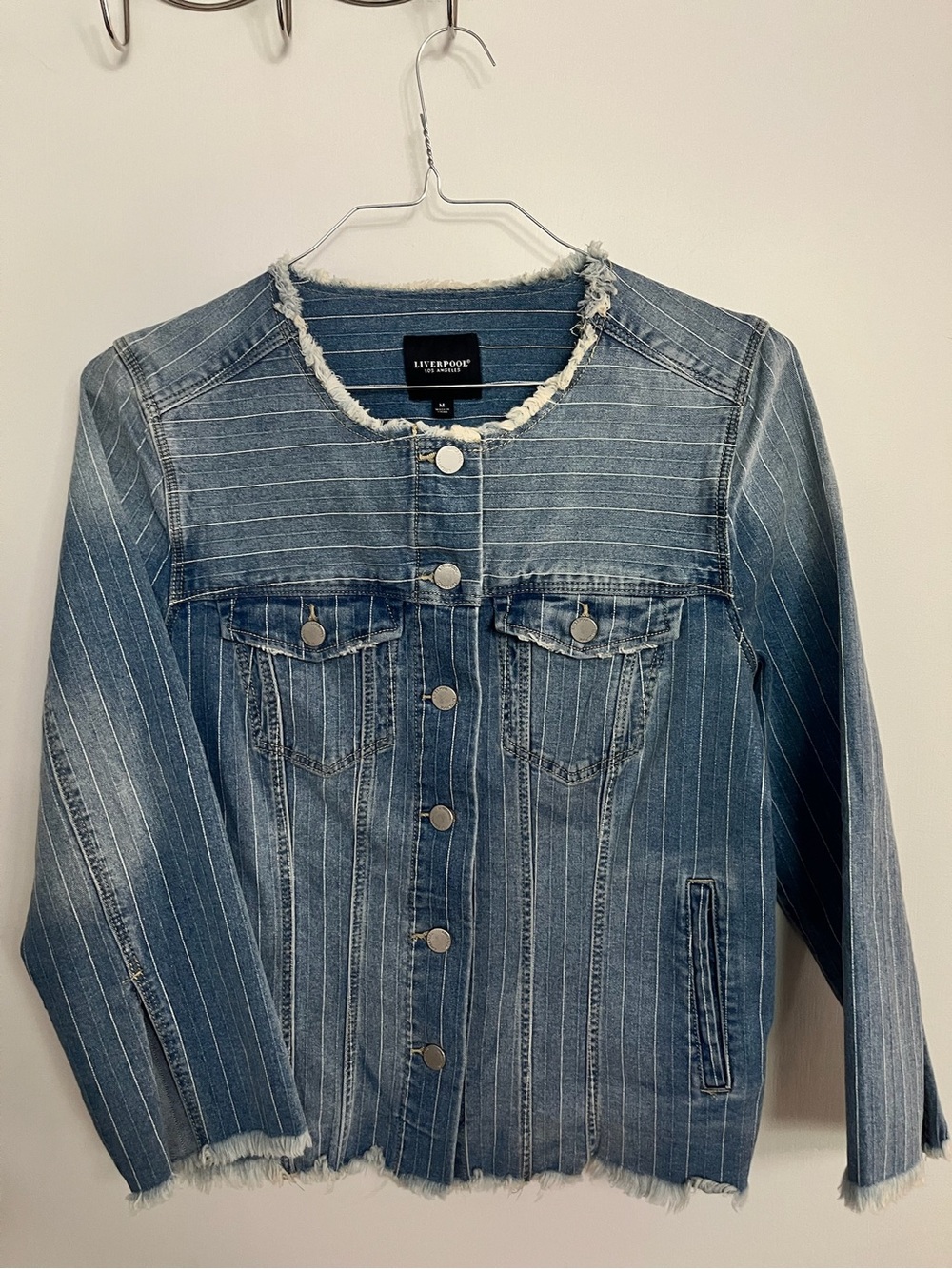 Liverpool Blue Pinstriped Denim Jacket